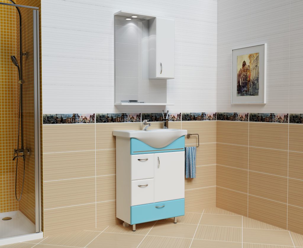 Комплект Мария Голубой, Milano, Мебель для ванных комнат