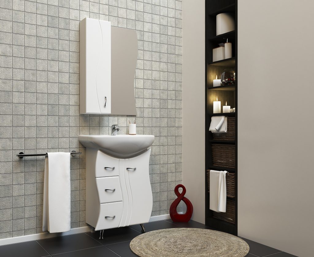 Комплект Лагуна белый, Milano, Мебель для ванных комнат